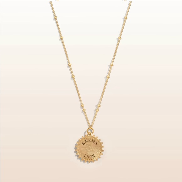 Precious Protection - Karma and Luck Gold Plated Hamsa Medallion Necklace - Picture 4 of 6